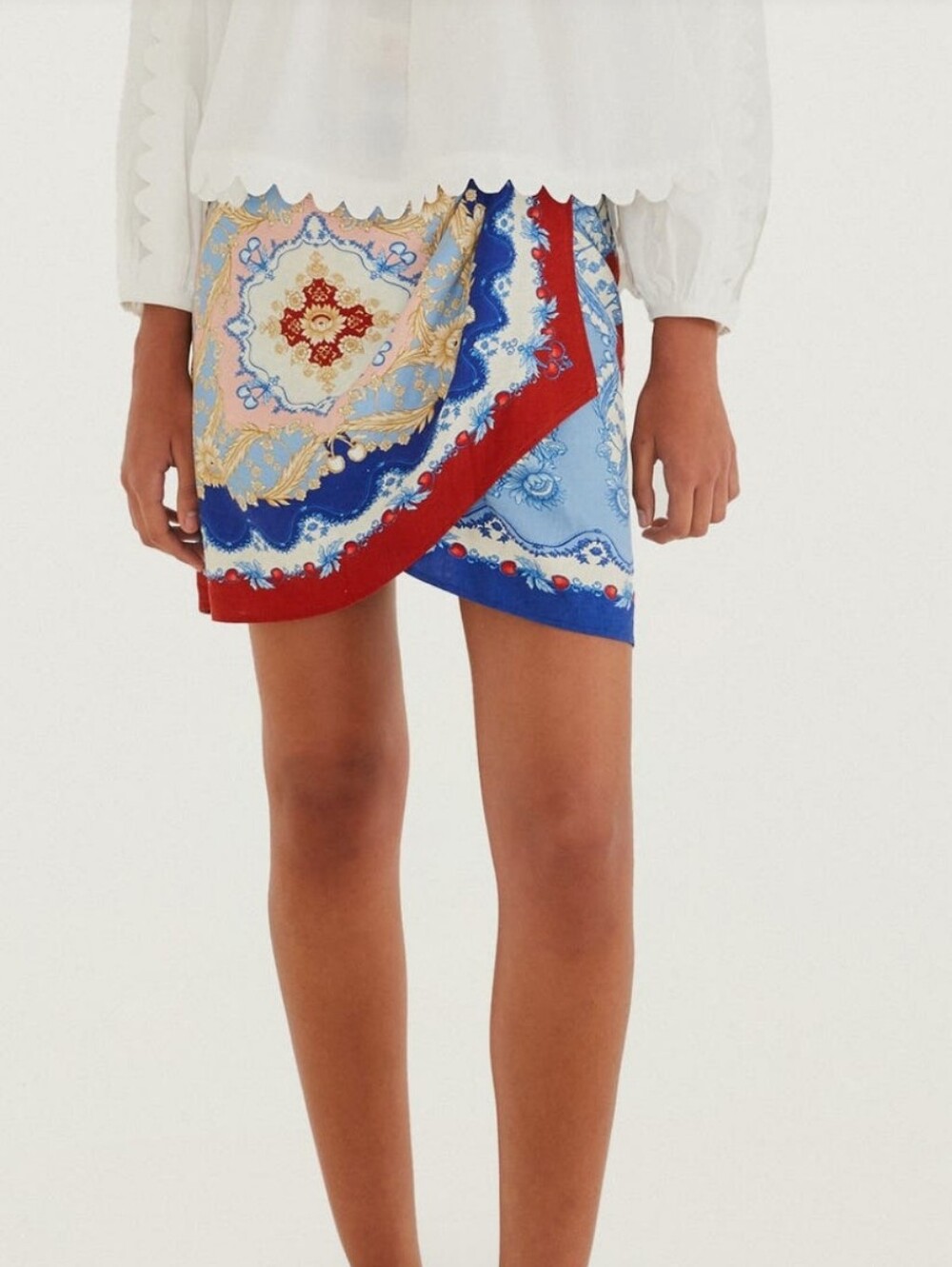 Farm Rio Linen Wrap Mini Skirt - Picture 3 of 7